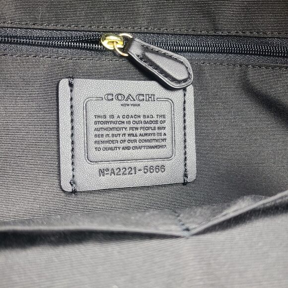 Coach Court Backpack Pebbled Leather Black Gold Black A2221-5666 Luxury Goods - Picture 7 of 15